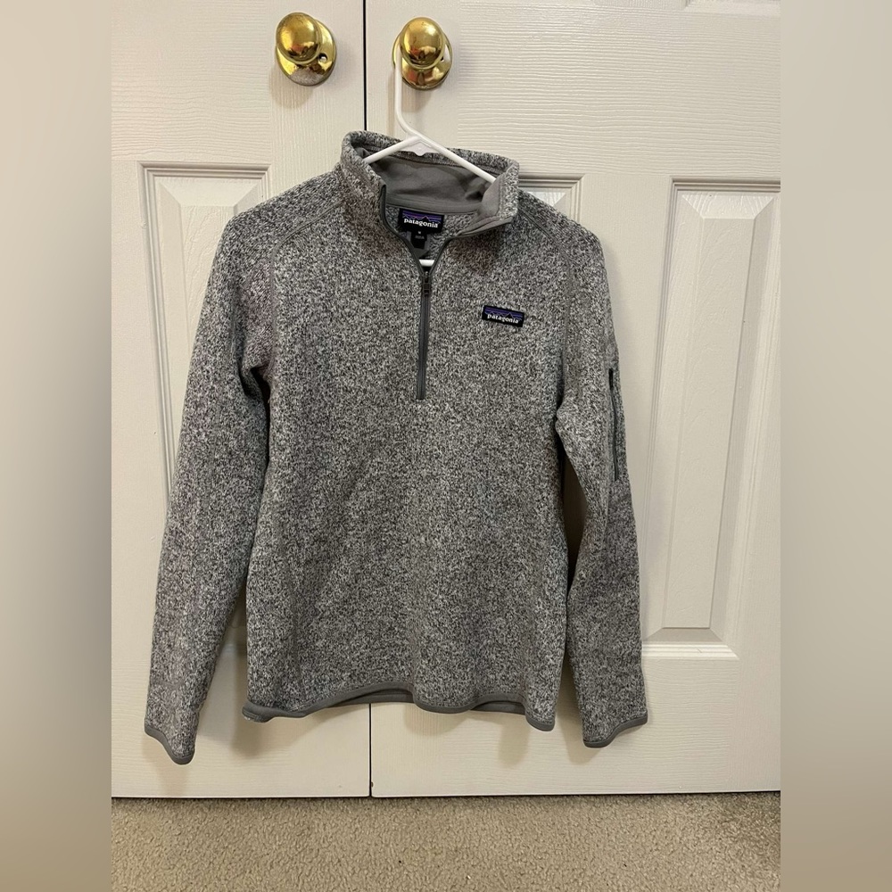 Patagonia Better Sweater 1/4 Zip Fleece Pullover Womens Medium With Pockets grey